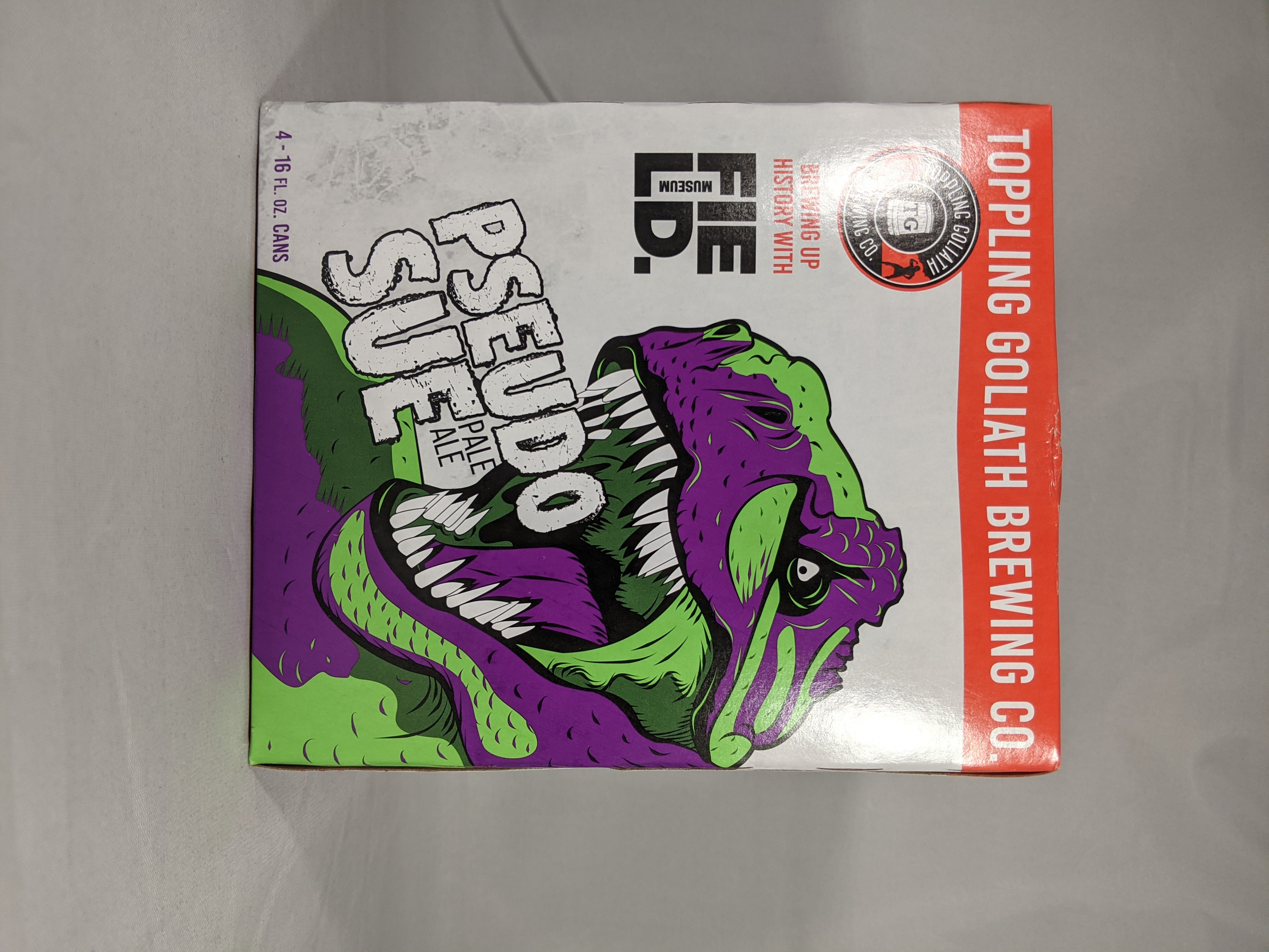 Order Toppling Goliath Pseudo Sue. 4 Pack 16oz cans. food online from Tap & Bottle store, Tucson on bringmethat.com