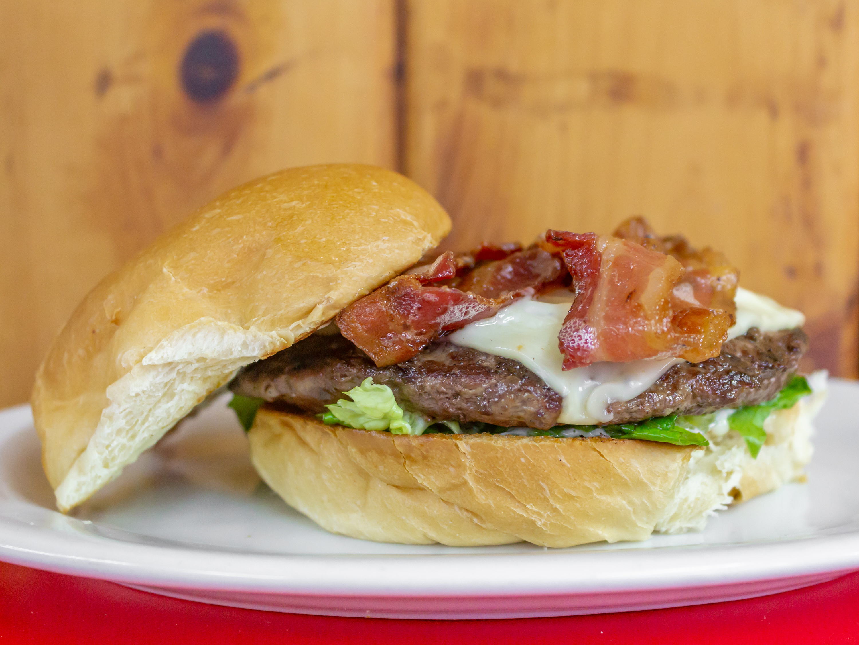 Order Bacon Cheeseburger food online from Sullivan's Charbroil store, Spencerport on bringmethat.com