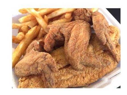 Order CATFISH FILLETS & WINGS COMBO food online from J & J Fish & Chicken store, DAYTON on bringmethat.com