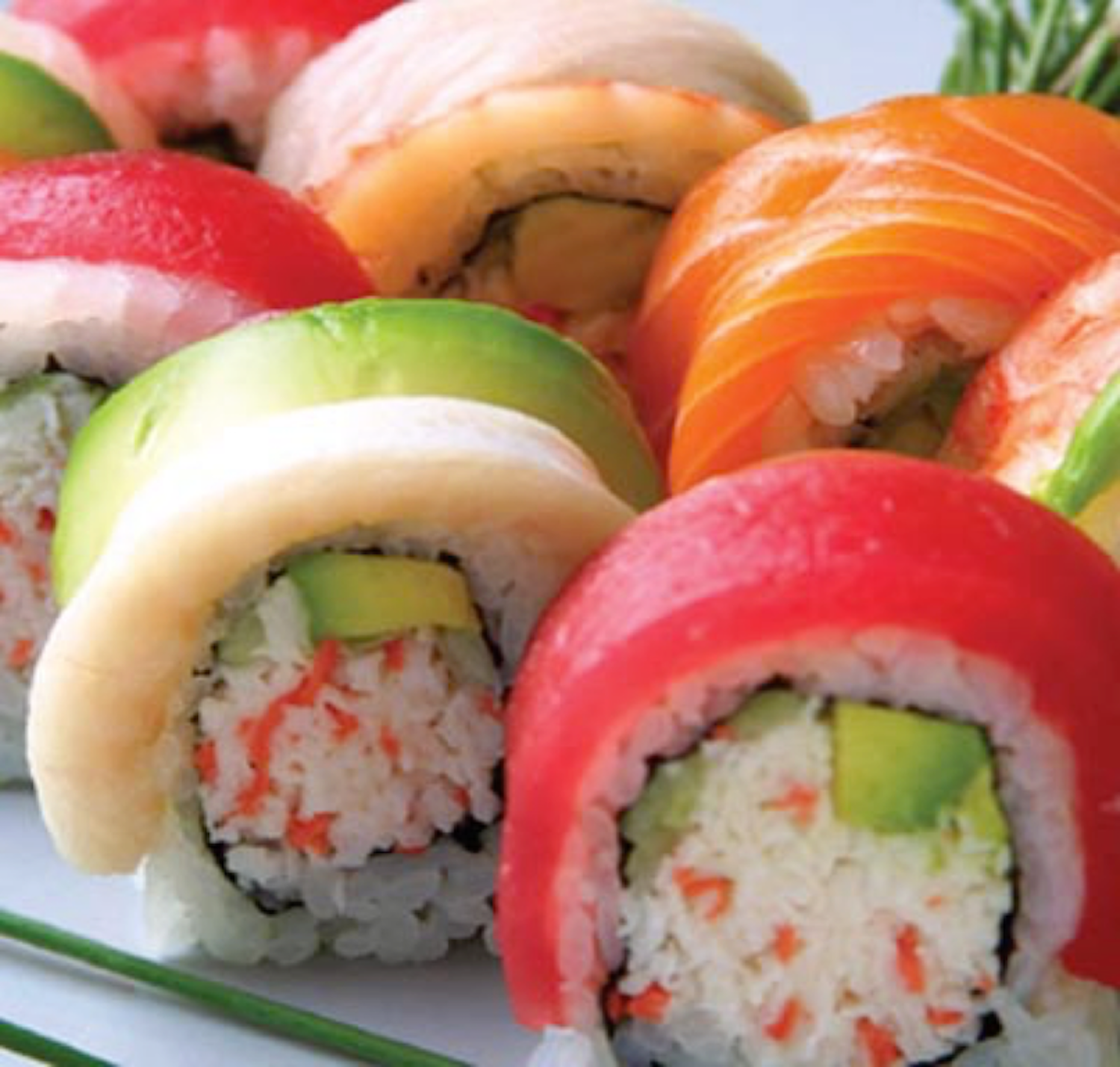 Order Rainbow Roll food online from Sushi Q store, Los Angeles on bringmethat.com