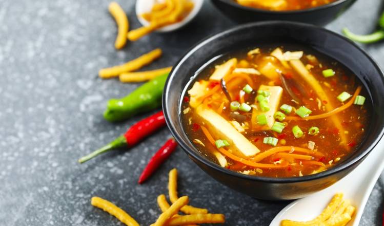 Order Hot and Sour Soup w/Chicken food online from Deccan spice store, Jersey City on bringmethat.com