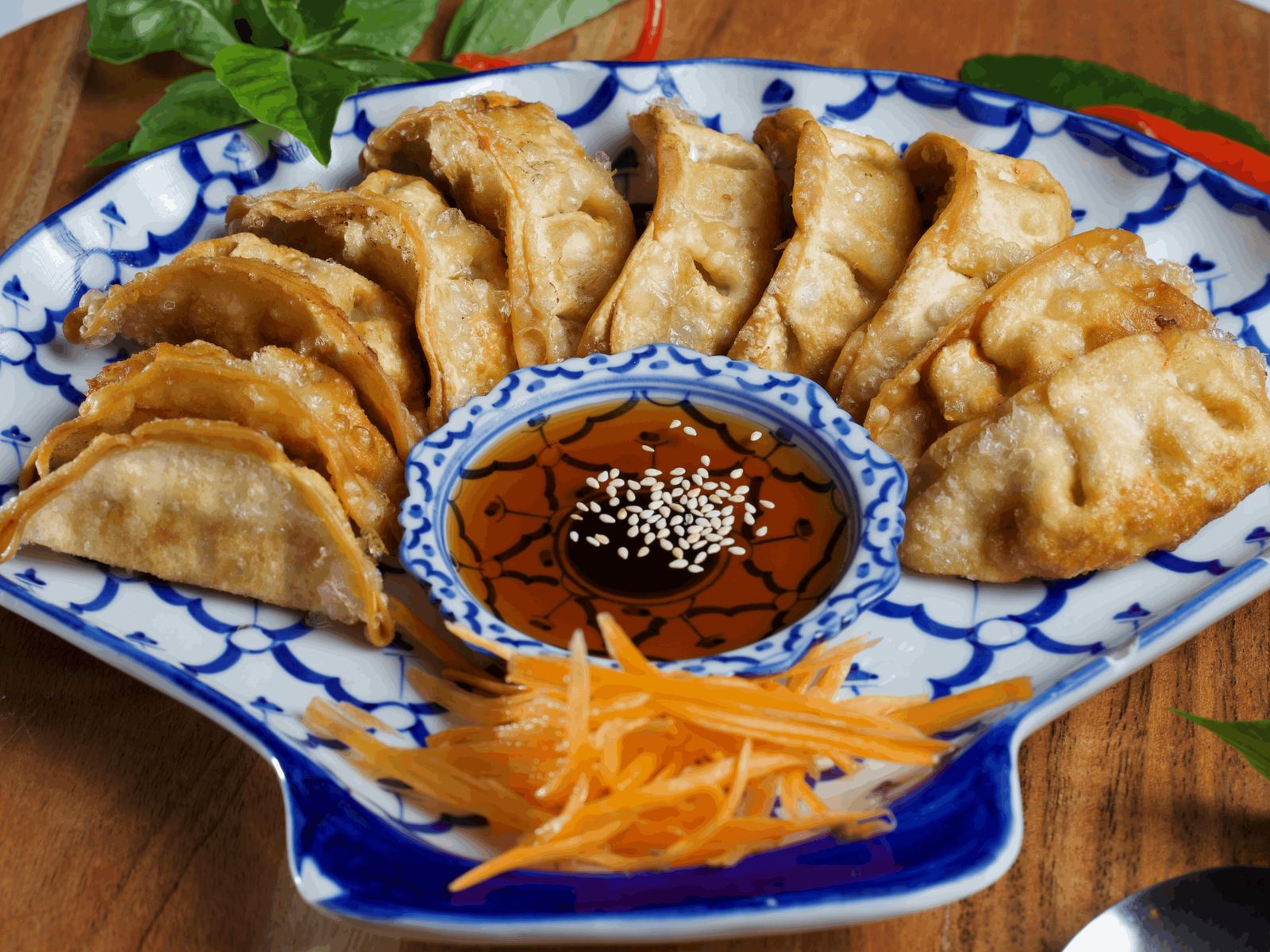 Order 6.Pot Sticker food online from Simply Thai Bistro store, Wheaton on bringmethat.com