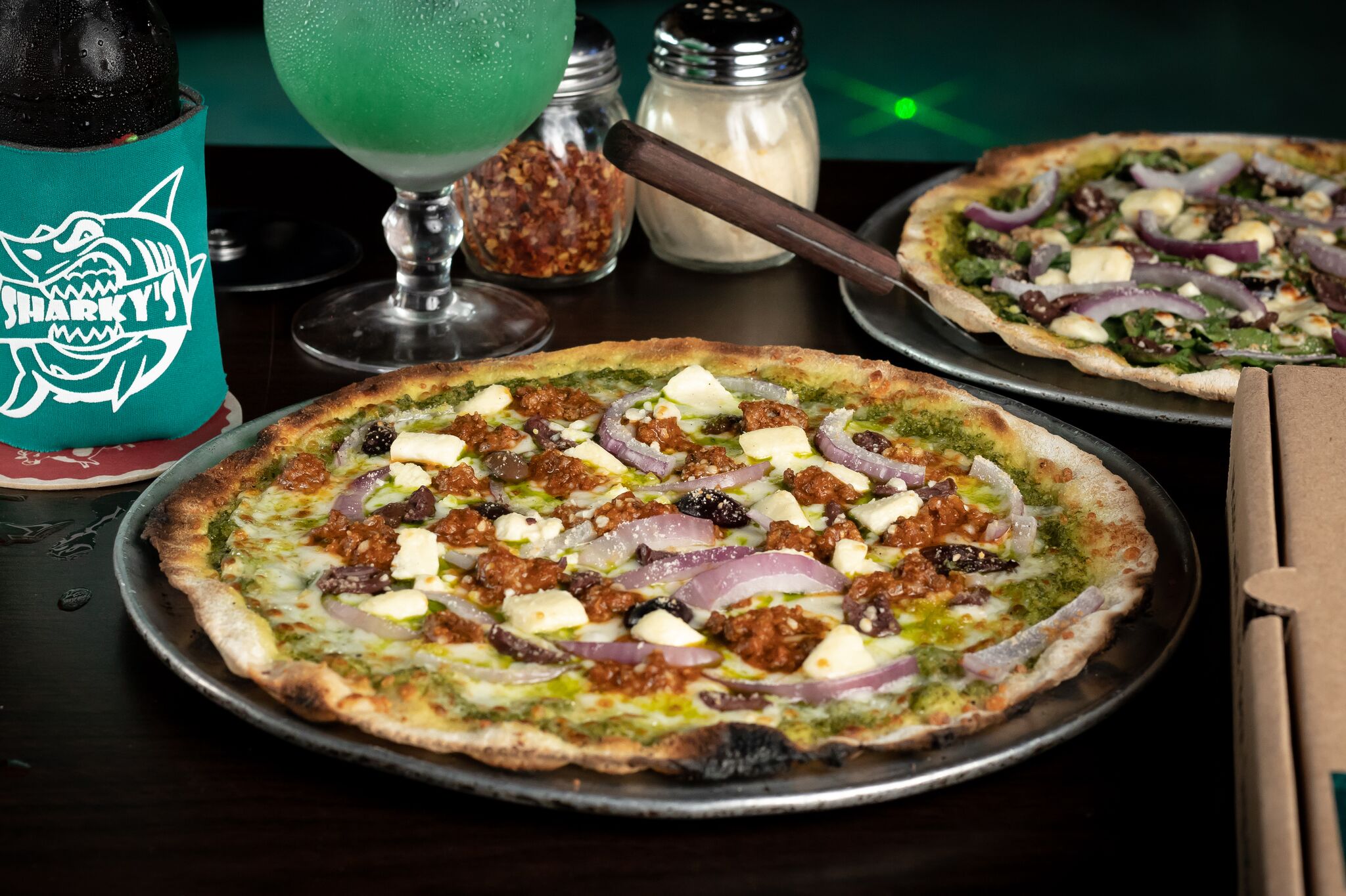 Order The Casablanca Pizza food online from Sharky's Tavern store, Galveston on bringmethat.com