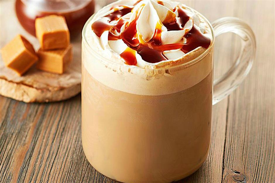 Order Caramel Swirl Latte food online from Hastings Tea & Coffee store, White Plains on bringmethat.com