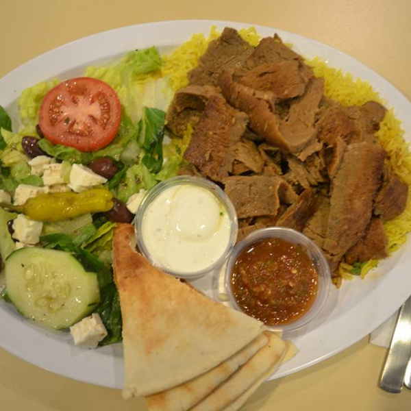 Order Gyro Platter food online from Sinbad Mediterranean Grill store, Marietta on bringmethat.com