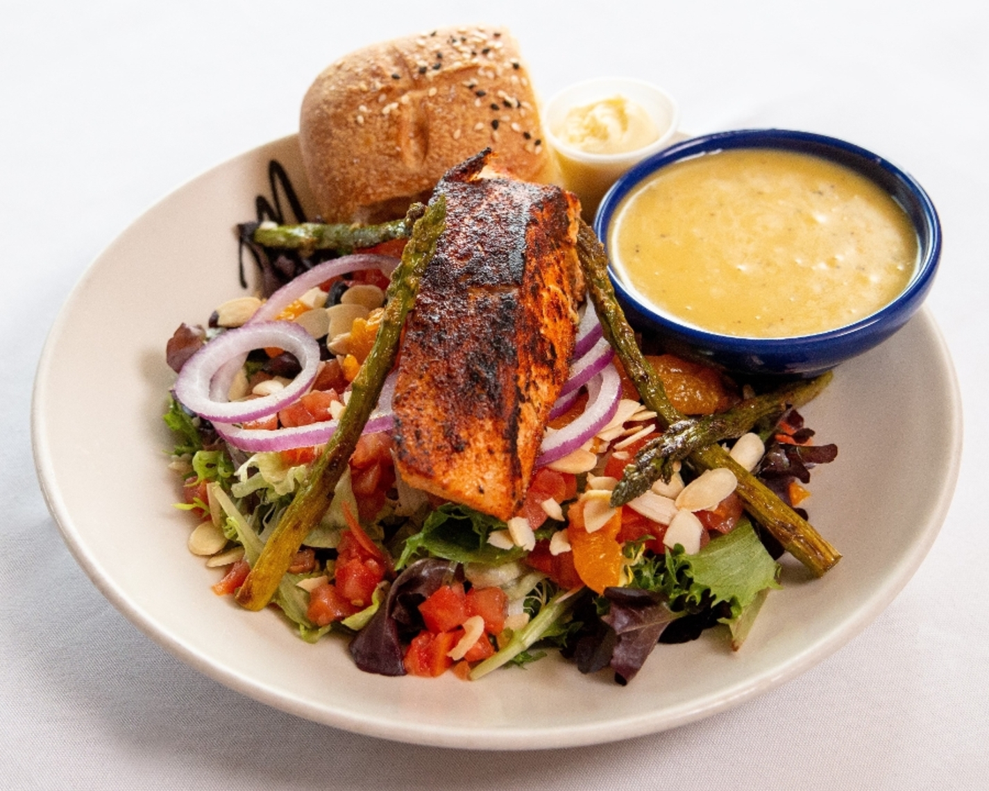 Order Salmon + Asparagus food online from Mckenzie Brew House Inc store, Glen Mills on bringmethat.com