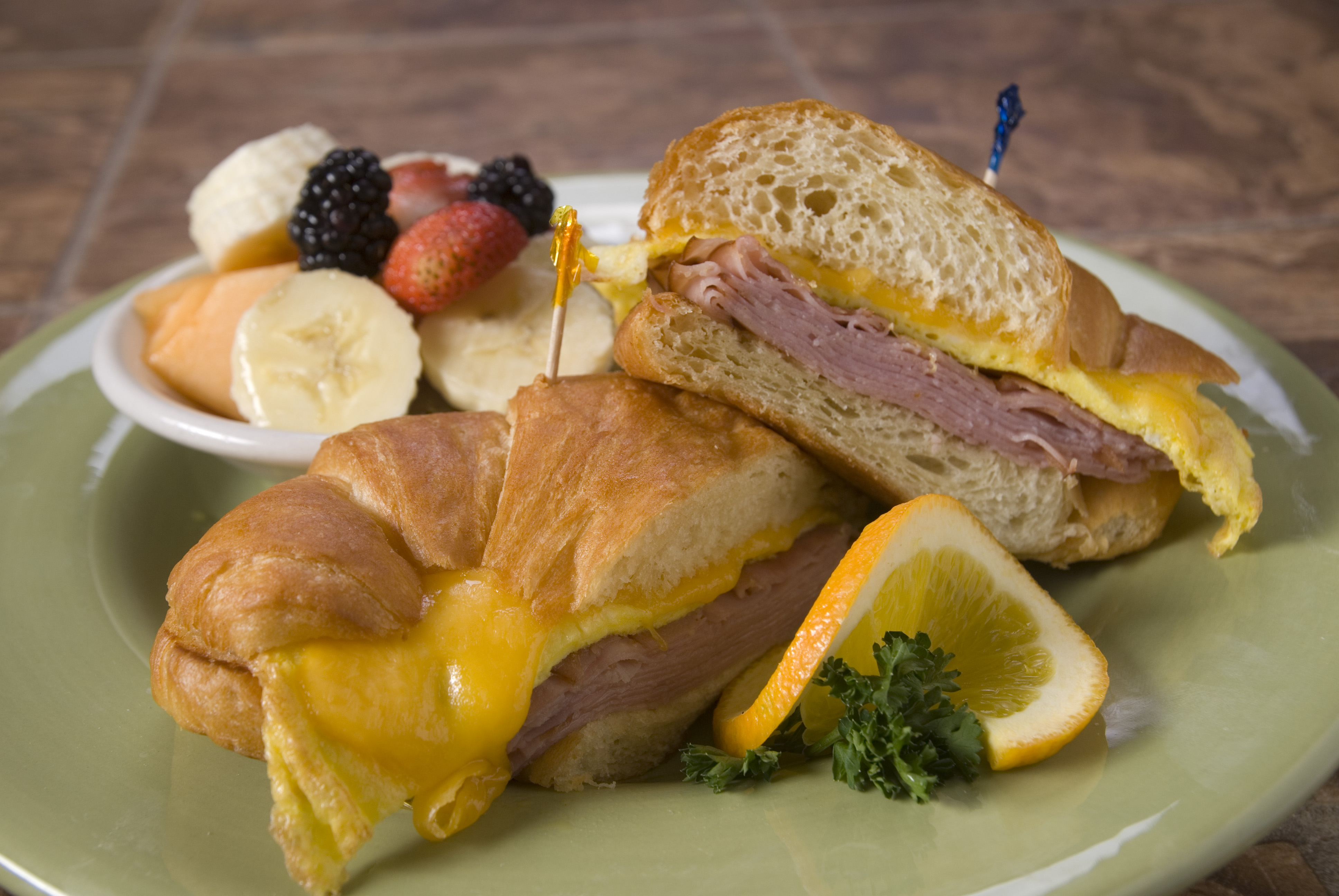 Order Croissant Sandwich  food online from Brothers Family Restaurant store, San Diego on bringmethat.com