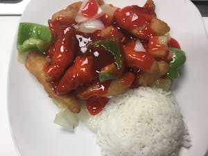 Order L1. Sweet Sour Chicken (Lunch) food online from Lemongrass Cafe store, Louisville on bringmethat.com