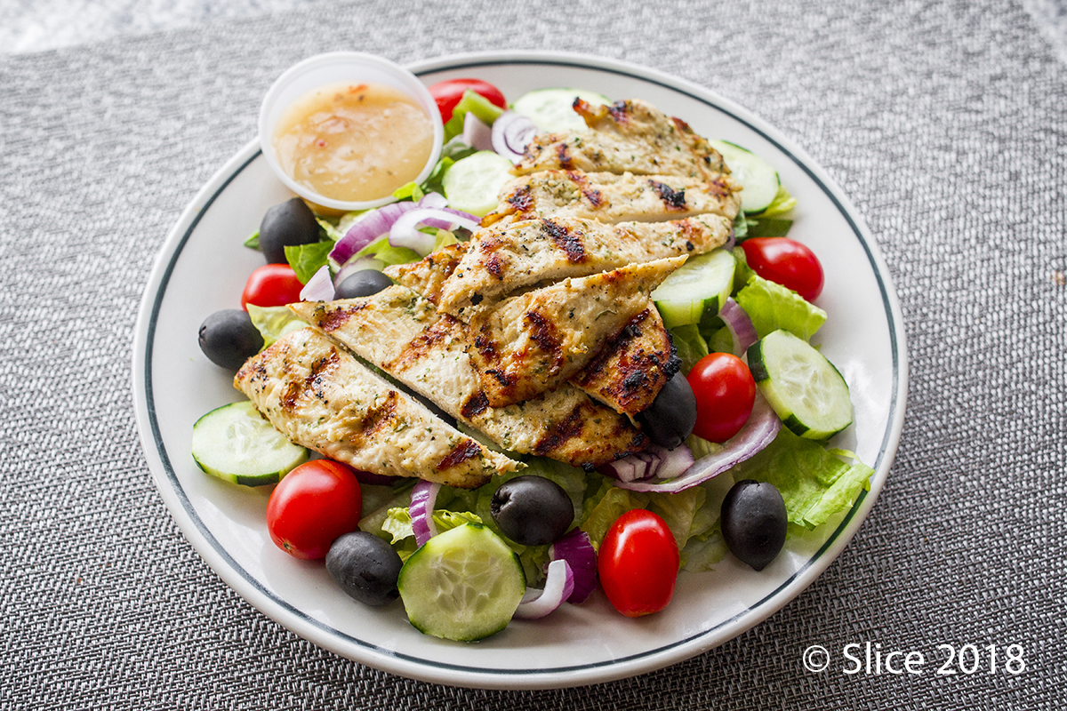Order Mixed Green Salad with Grilled Chicken food online from Pizza Villa store, Weehawken on bringmethat.com