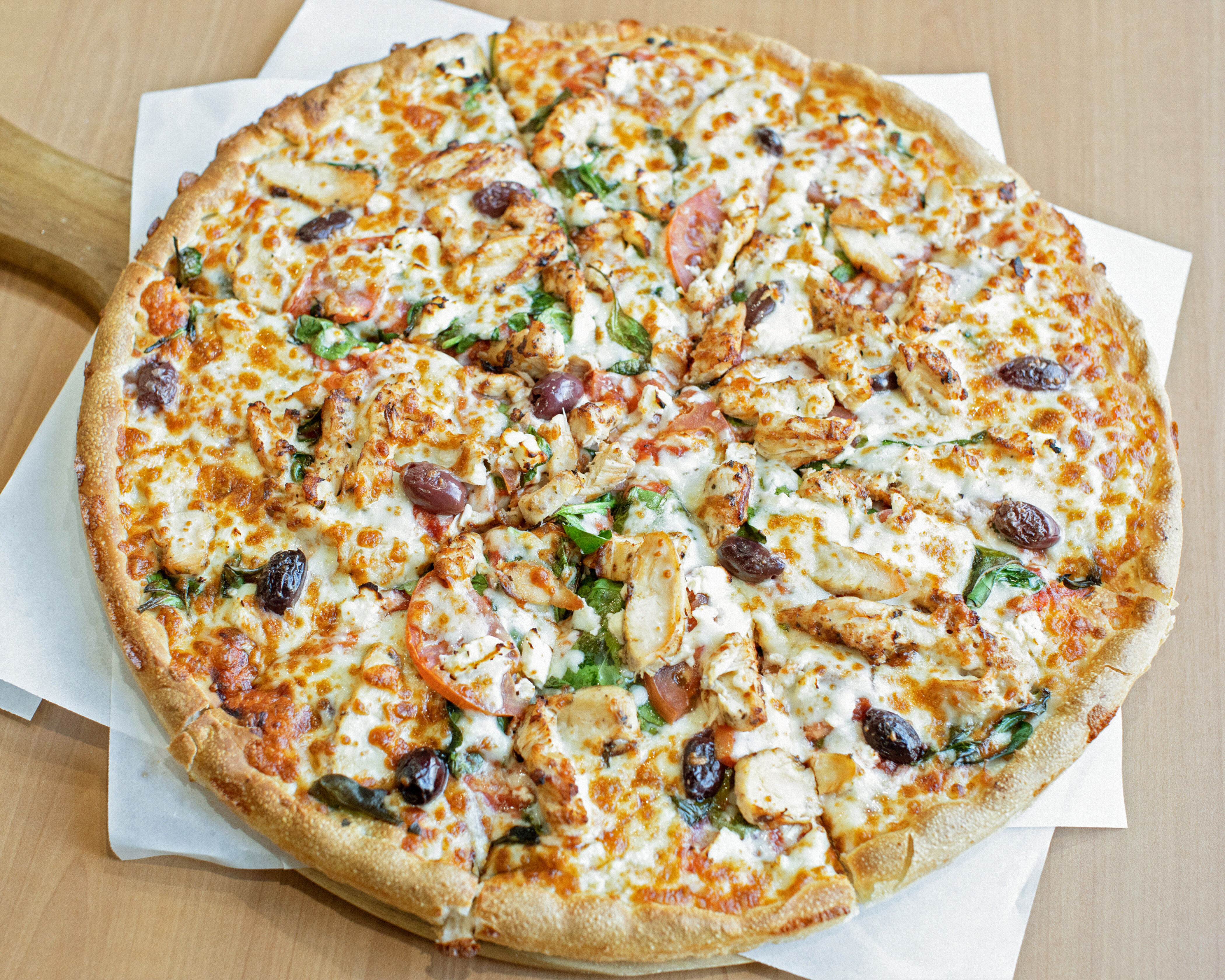 Order Mediterranean Pizza Specialty  food online from Mark Pizza & Subs store, Wellesley on bringmethat.com