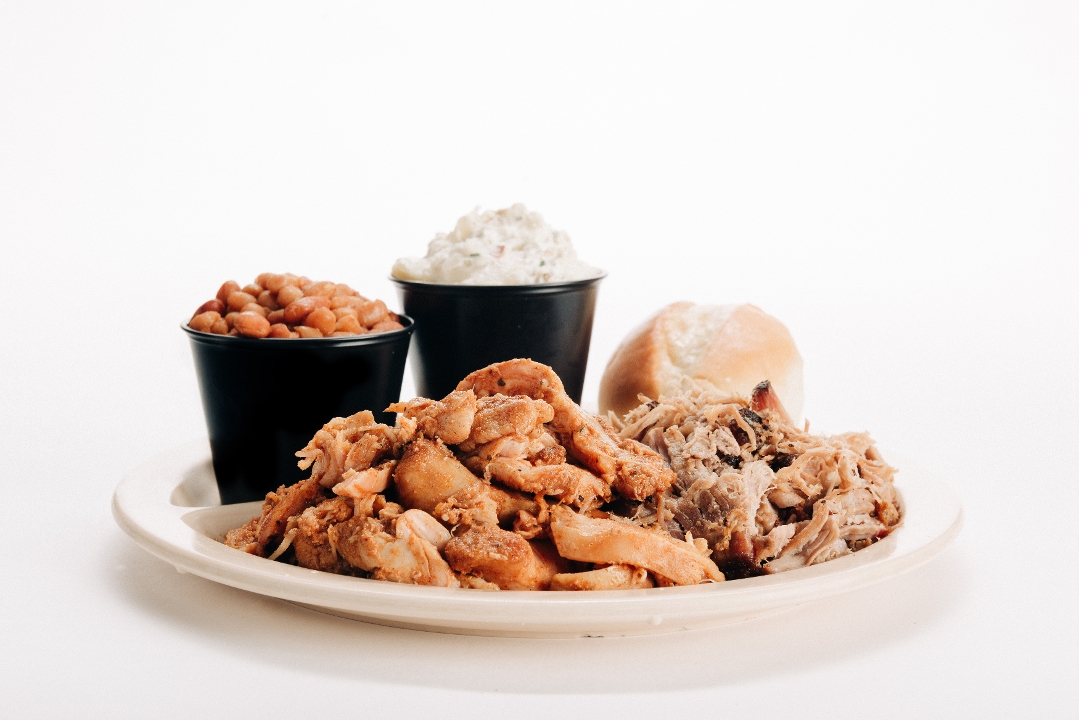 Order Two-Meat Combo food online from Whole Hog Cafe - W Markham store, Little Rock on bringmethat.com