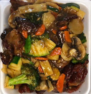 Order BBQ Pork Vegetable food online from Lucky Buddha Asian Restaurant store, Goodyear on bringmethat.com