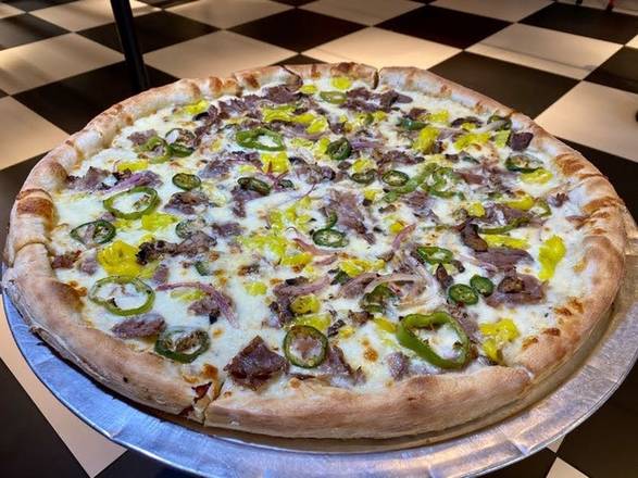 Order 20" Philly Cheesesteak Pizza food online from PizzaCake store, Paradise on bringmethat.com