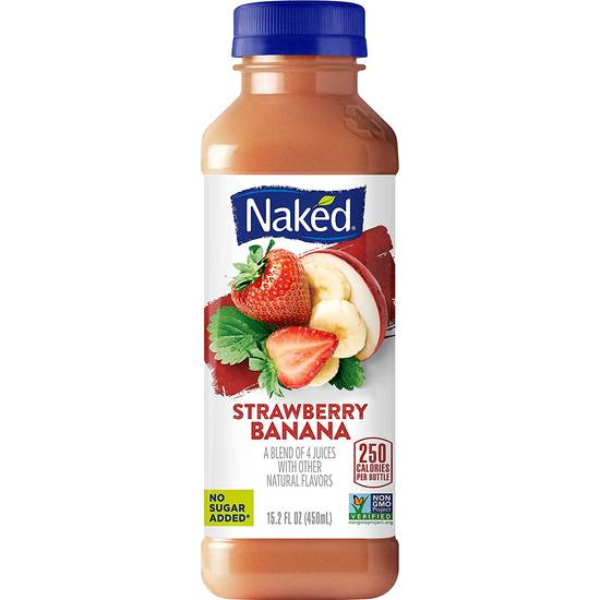 Order Naked Strawberry Banana All Natural Vegan Juice Smoothie food online from Deerings Market store, Traverse City on bringmethat.com