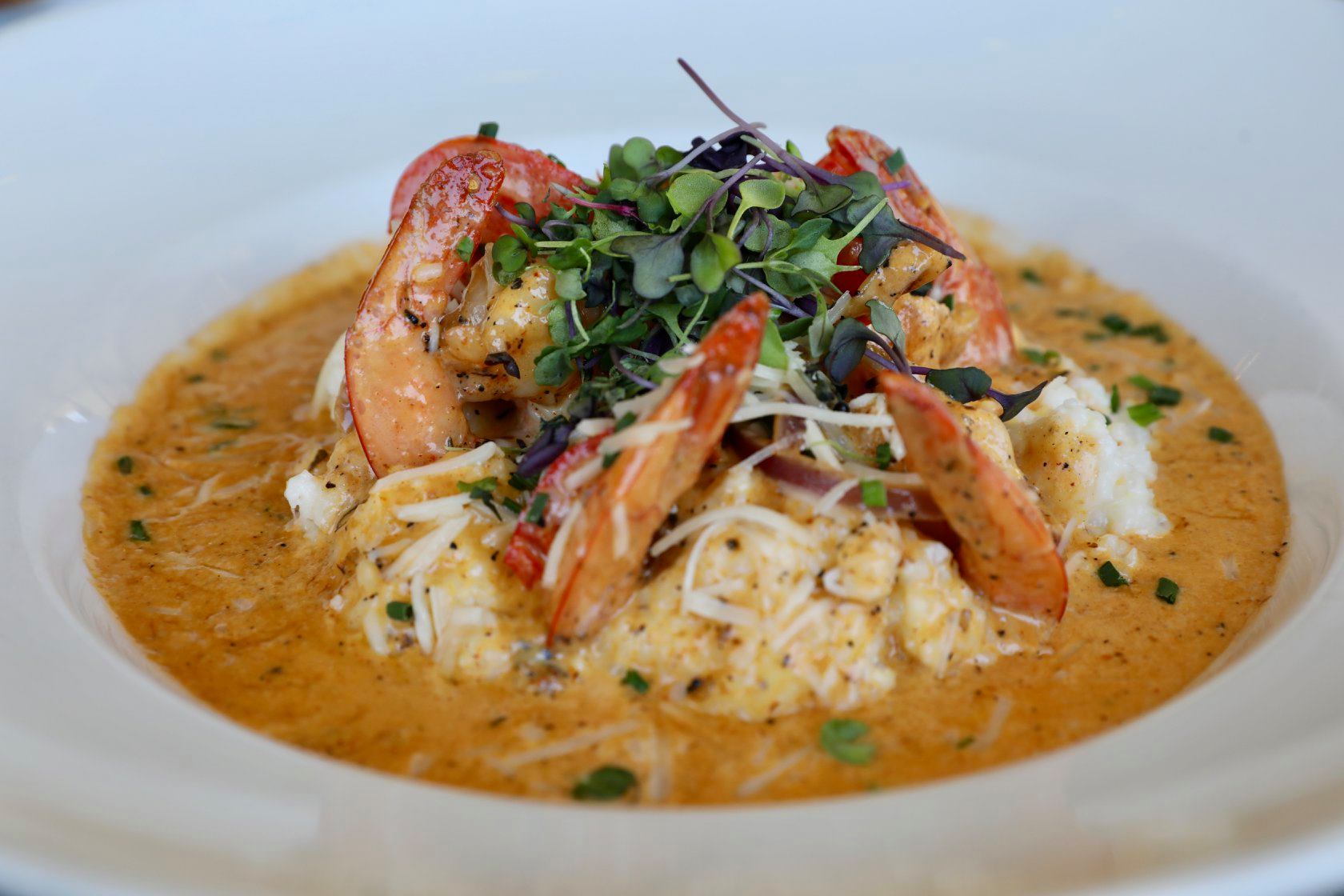 Order Nawlin's BBQ Shrimp and Grits food online from Salt Factory store, Alpharetta on bringmethat.com