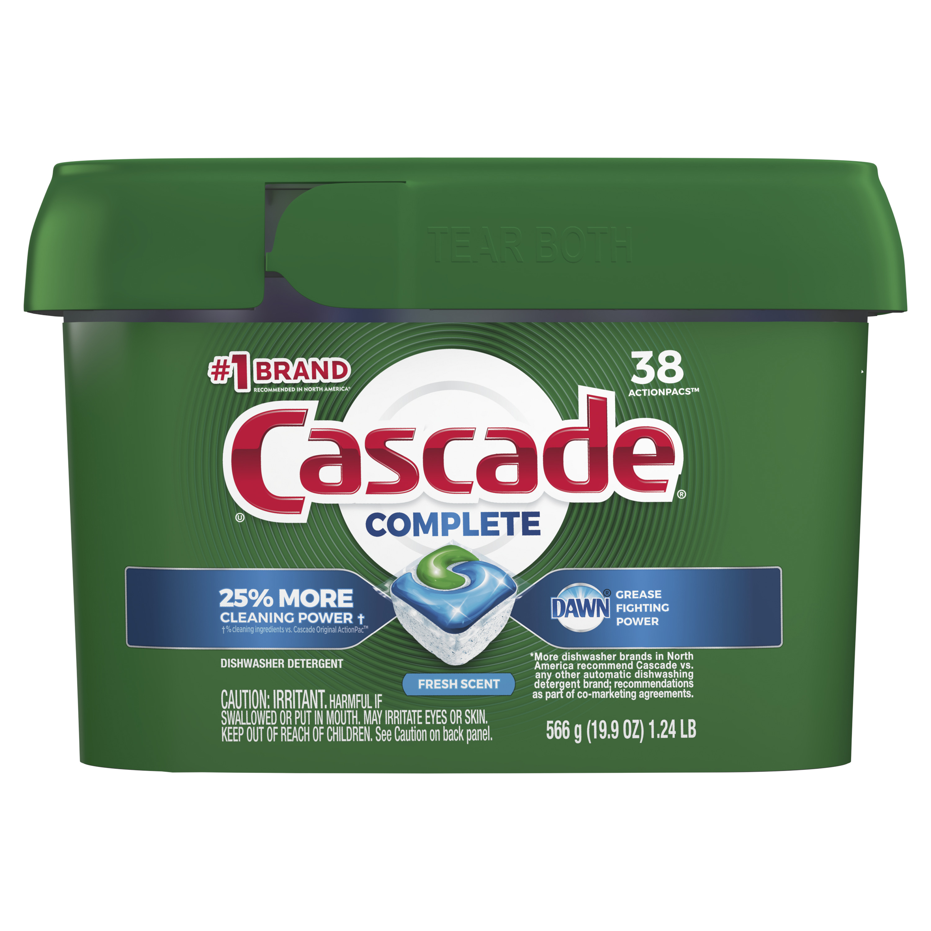 Order Cascade Complete ActionPacs Dishwasher Detergent - Fresh Scent, 38 ct food online from Rite Aid store, READING on bringmethat.com