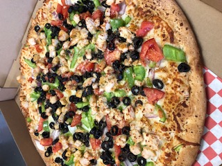 Order Greek Pizza food online from Pizza D’Amore store, Long Beach on bringmethat.com