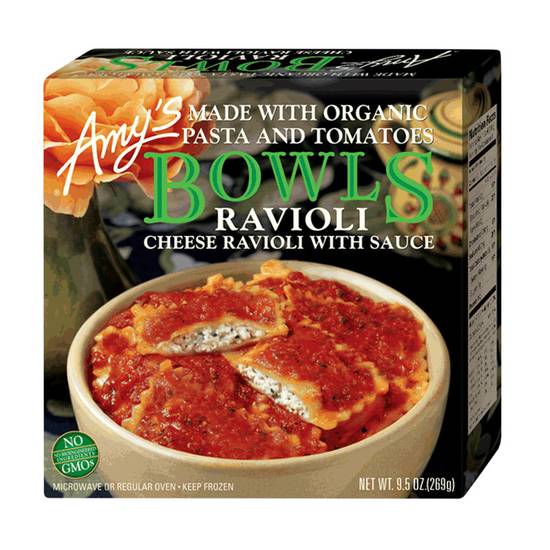 Order Amy's Frozen Bowls Cheese Ravioli with Sauce 9.5oz food online from Everyday Needs by Gopuff store, Lansdowne on bringmethat.com