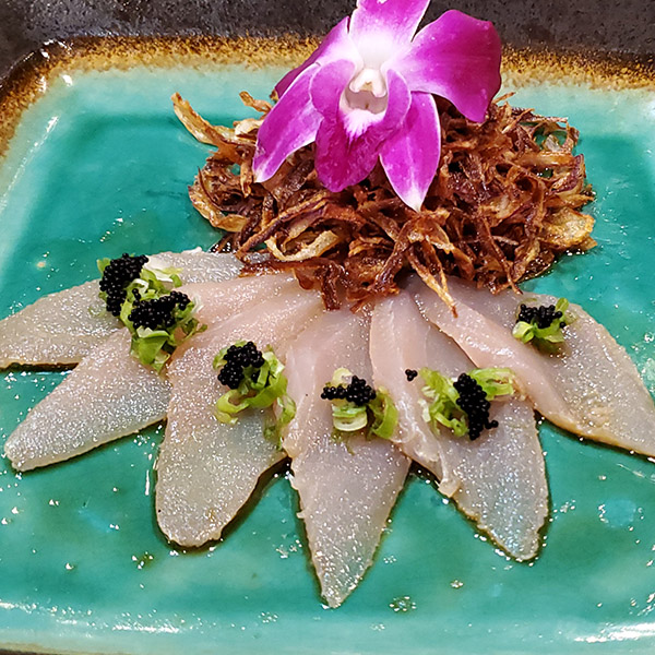 Order Albacore Carpaccio food online from Ichiban Sushi & Bar store, Canyon Country on bringmethat.com
