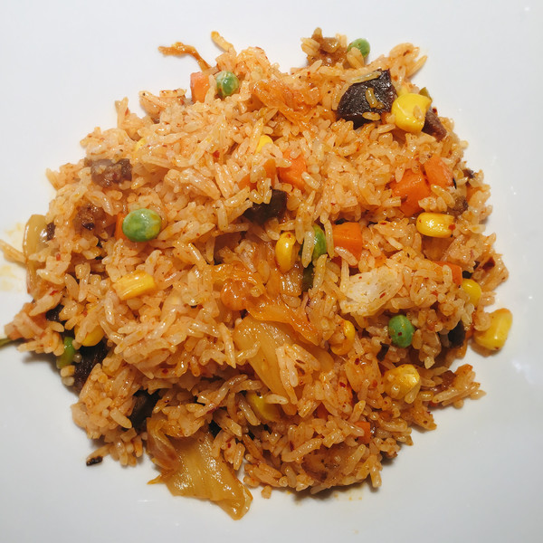 Order Pork Kimchi Fried Rice (Recommended) food online from Saku Asian Kitchen store, Oxnard on bringmethat.com