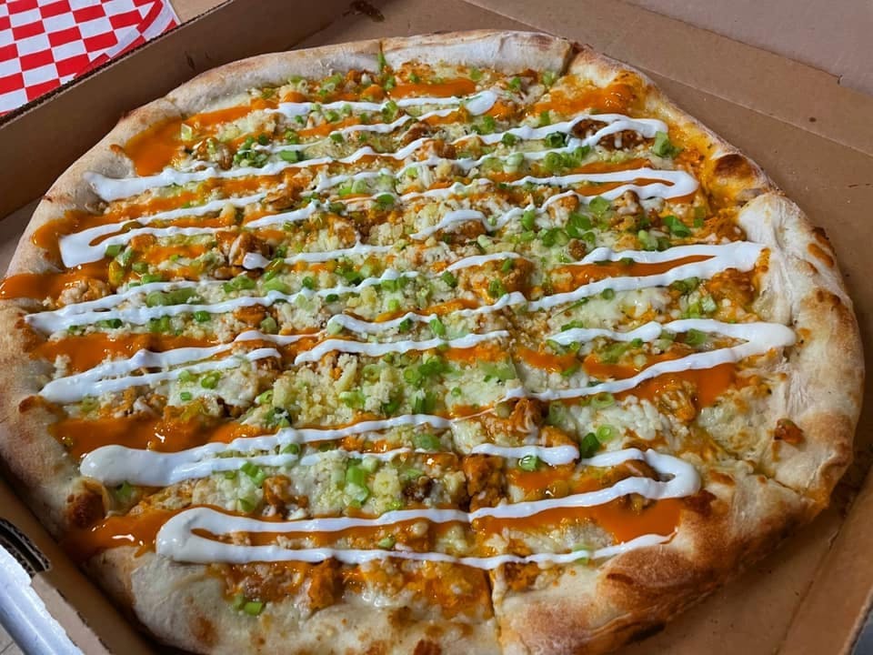 Order Buffalo Chicken Finger Pizza - Small 12" food online from Mickey N.Y. Pizza store, Derry on bringmethat.com