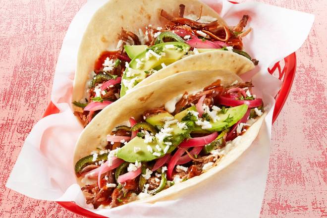 Order Saucy Brisket Poblano Taco food online from Fuzzy's Taco Shop store, Tempe on bringmethat.com