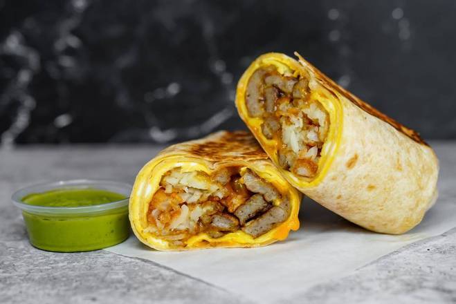 Order Sausage, Egg, & Cheddar Breakfast Burrito food online from Breakfast in Bed store, Troy on bringmethat.com
