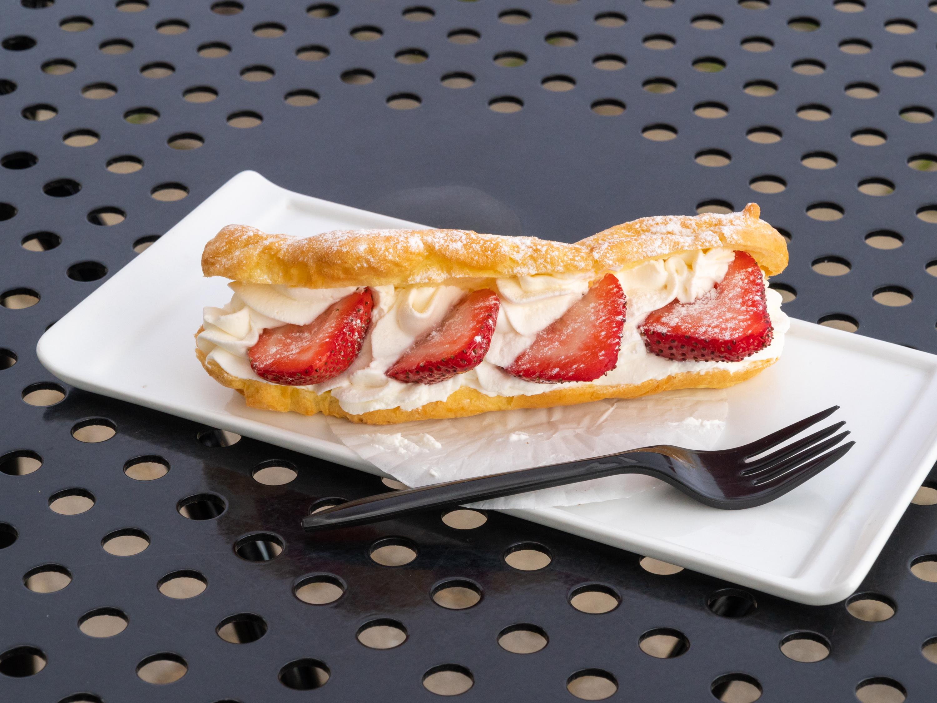 Order Strawberry Eclair food online from Dore Bakery store, Brentwood on bringmethat.com