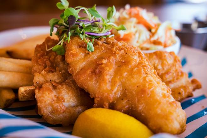 Order Beer Battered Fish & Chips food online from The Boathouse at Short Pump store, Richmond on bringmethat.com