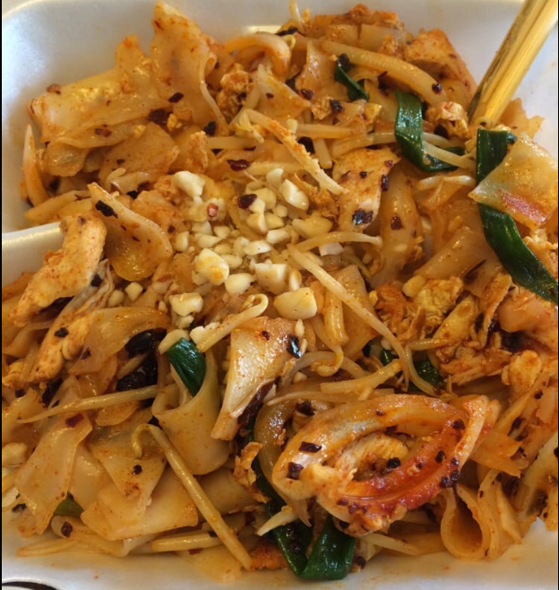 Order N1. Chicken Pad Thai Flat Noodles food online from Que Huong store, Plano on bringmethat.com