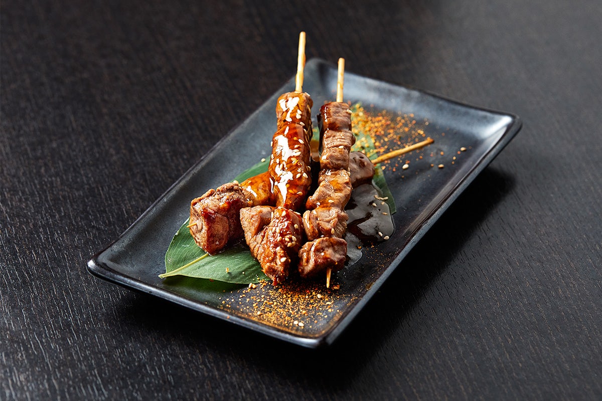 Order FILET MIGNON SKEWERS food online from RA Sushi store, Lombard on bringmethat.com