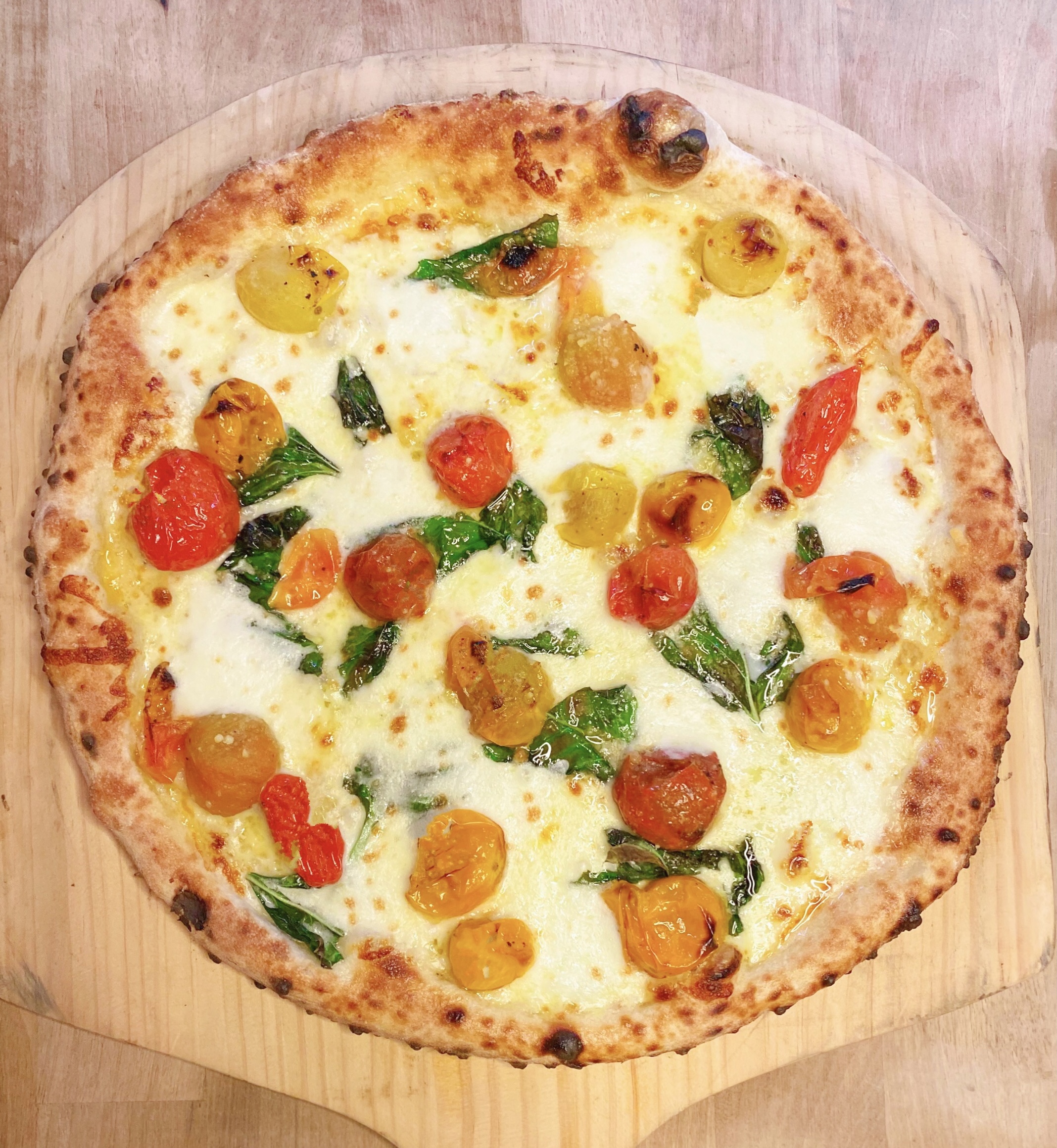 Order 12" Burrata, Cherry Tomato, and Basil Pizza food online from The Marshal store, New York on bringmethat.com