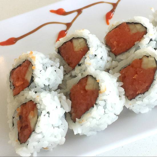 Order Spicy Tuna Cut Roll food online from Kai Sushi store, Orange on bringmethat.com