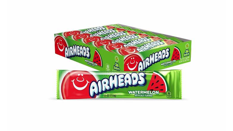 Order Airheads Candy Individually Wrapped Bars, Watermelon (Pack Of 36) 0.55 Oz food online from Valero Food Mart store, Murrayville on bringmethat.com
