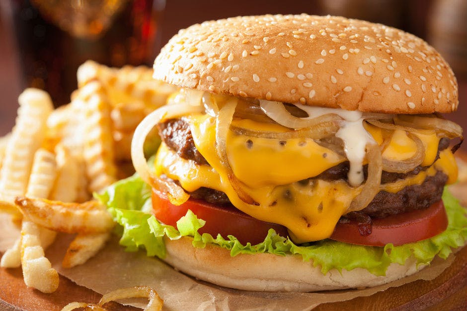 Order Cheeseburger - Burger food online from Little clown pizza & restaurant store, Chicago on bringmethat.com