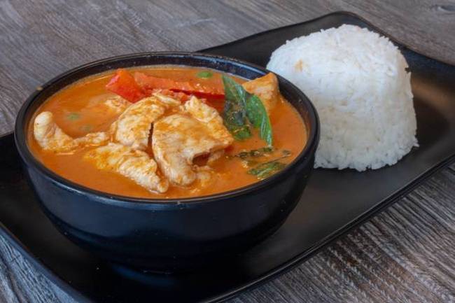 Order Panang Curry **Served With Rice** food online from Tarah Thai Kitchen store, San Jose on bringmethat.com