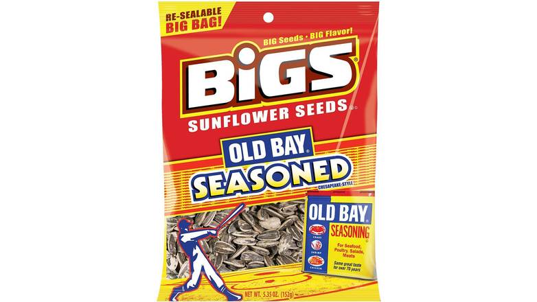 Order Bigs Old Bay Seasoned Sunflower Seeds food online from Shell Rock Spring store, Bel Air on bringmethat.com
