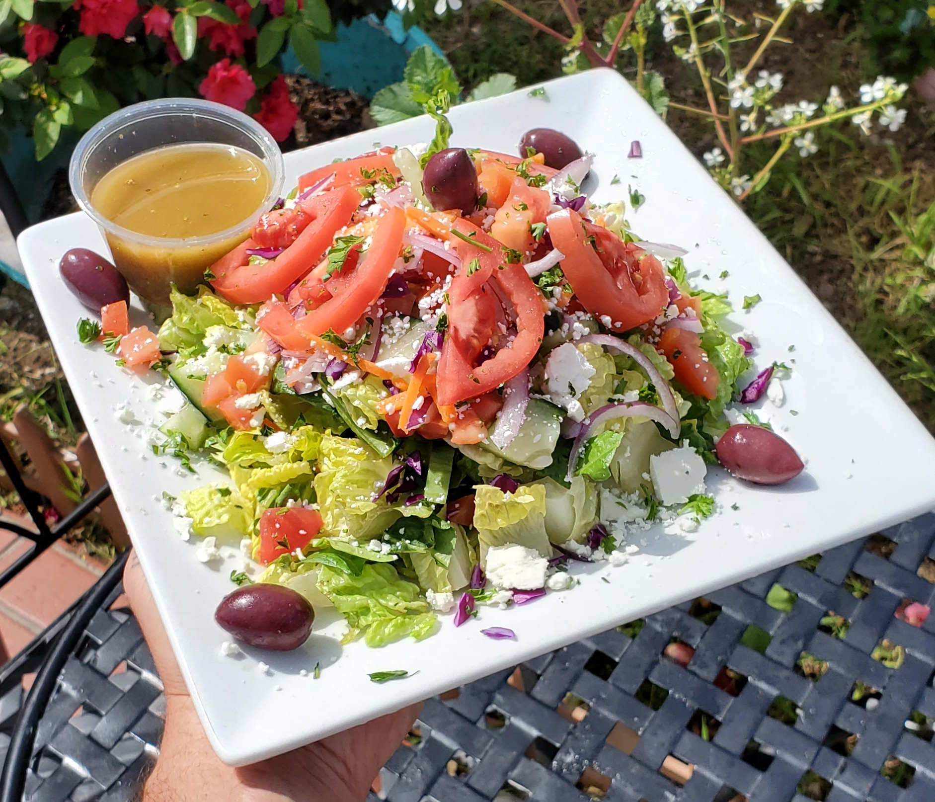 Order El Greco Salad (greek salad) food online from Aristo Cafe store, Torrance on bringmethat.com
