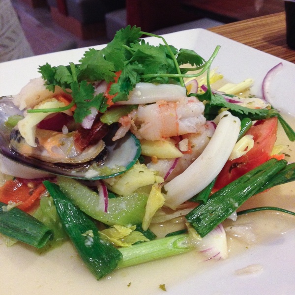 Order Spicy Seafood Salad (Yum Talay) food online from Issara Thai Cuisine store, Huntington Beach on bringmethat.com