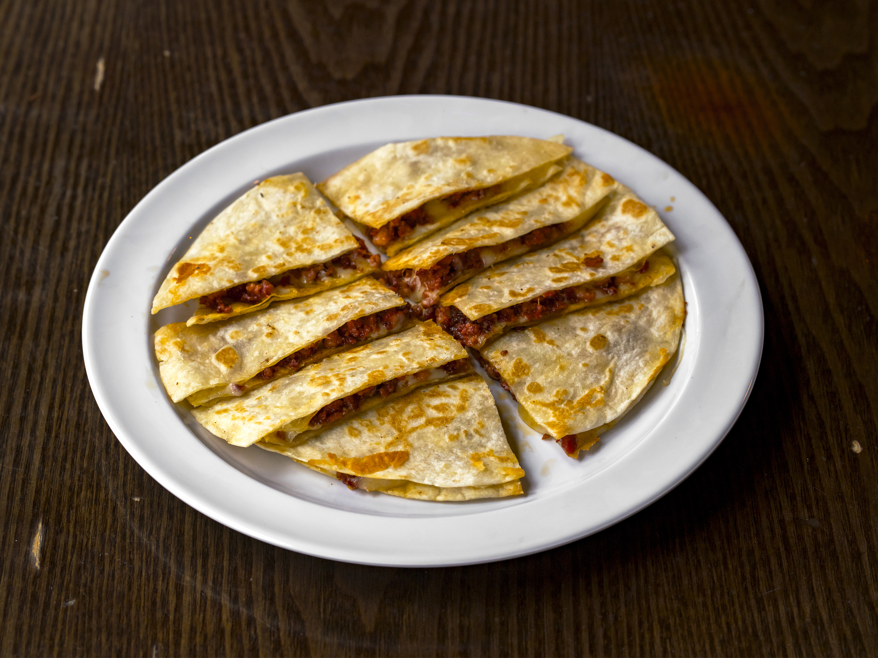 Order Chorizo Quesadilla food online from Taqueria Gramercy store, New York on bringmethat.com