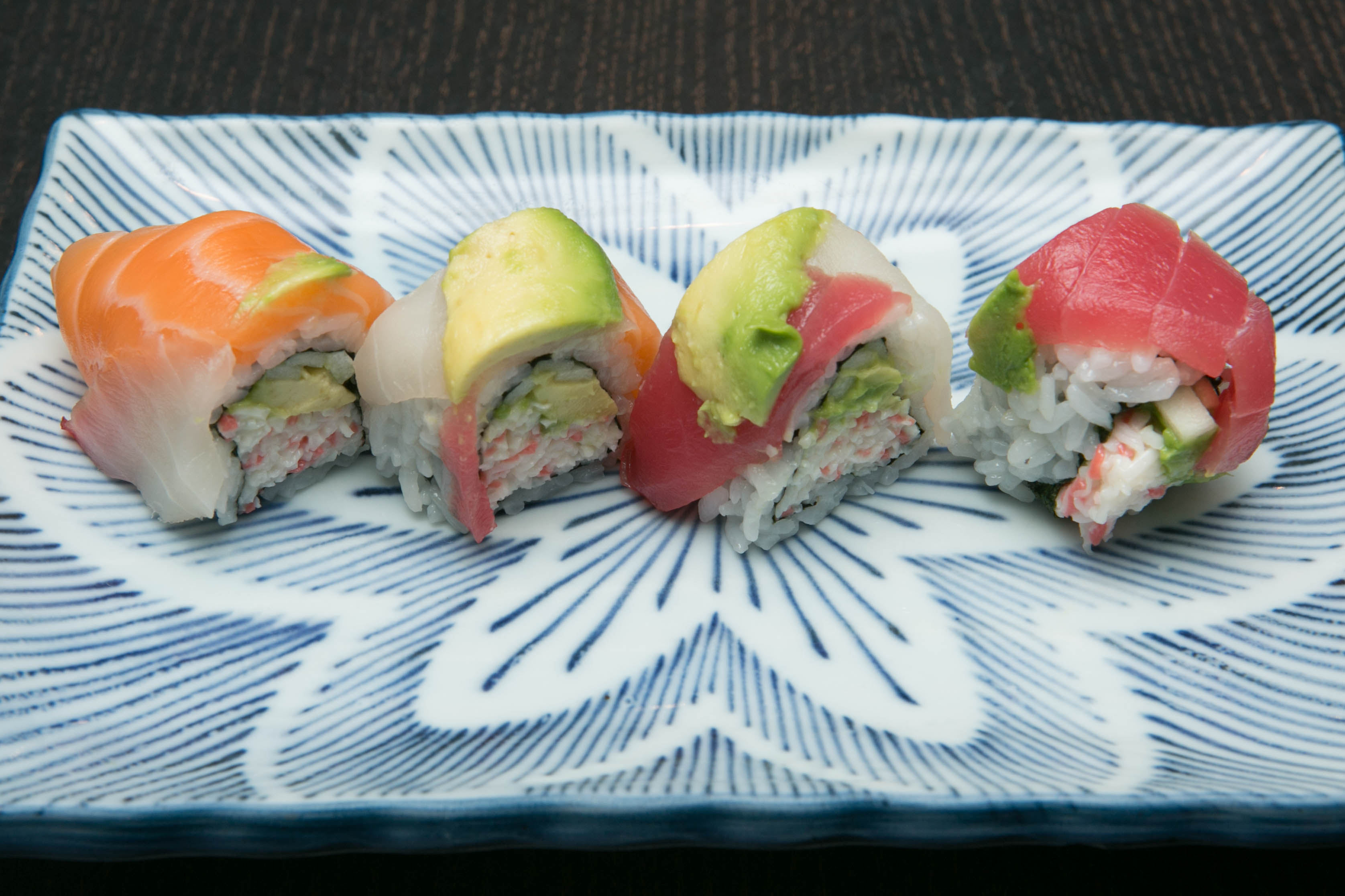 Order R08. Rainbow Fresh Roll food online from Ayce Sushi Hb store, Huntington Beach on bringmethat.com