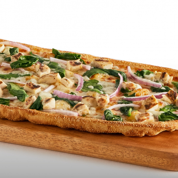 Order Grilled Chicken Spinach Flatbread food online from Pizza Guys store, Porterville on bringmethat.com