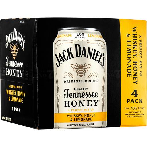 Order Jack Daniel's Honey Lemonade Cocktail (4PK 355 ML) 130417 food online from BevMo! store, Salinas on bringmethat.com
