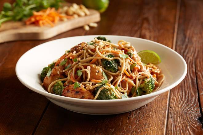 Order Enlightened Spicy Peanut Chicken With Soba Noodles food online from Bj Restaurant & Brewhouse store, Albuquerque on bringmethat.com
