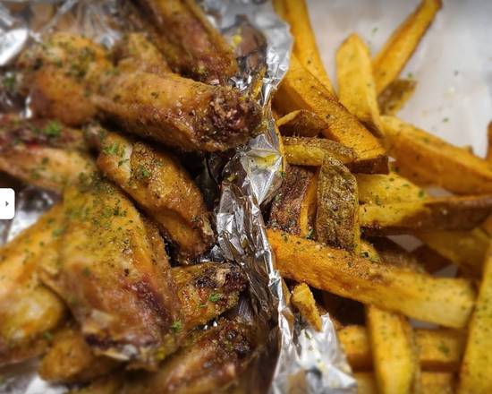 Order 10 Wings and Fries Combo Ten Pieces food online from Sanche Eatery store, Rex on bringmethat.com