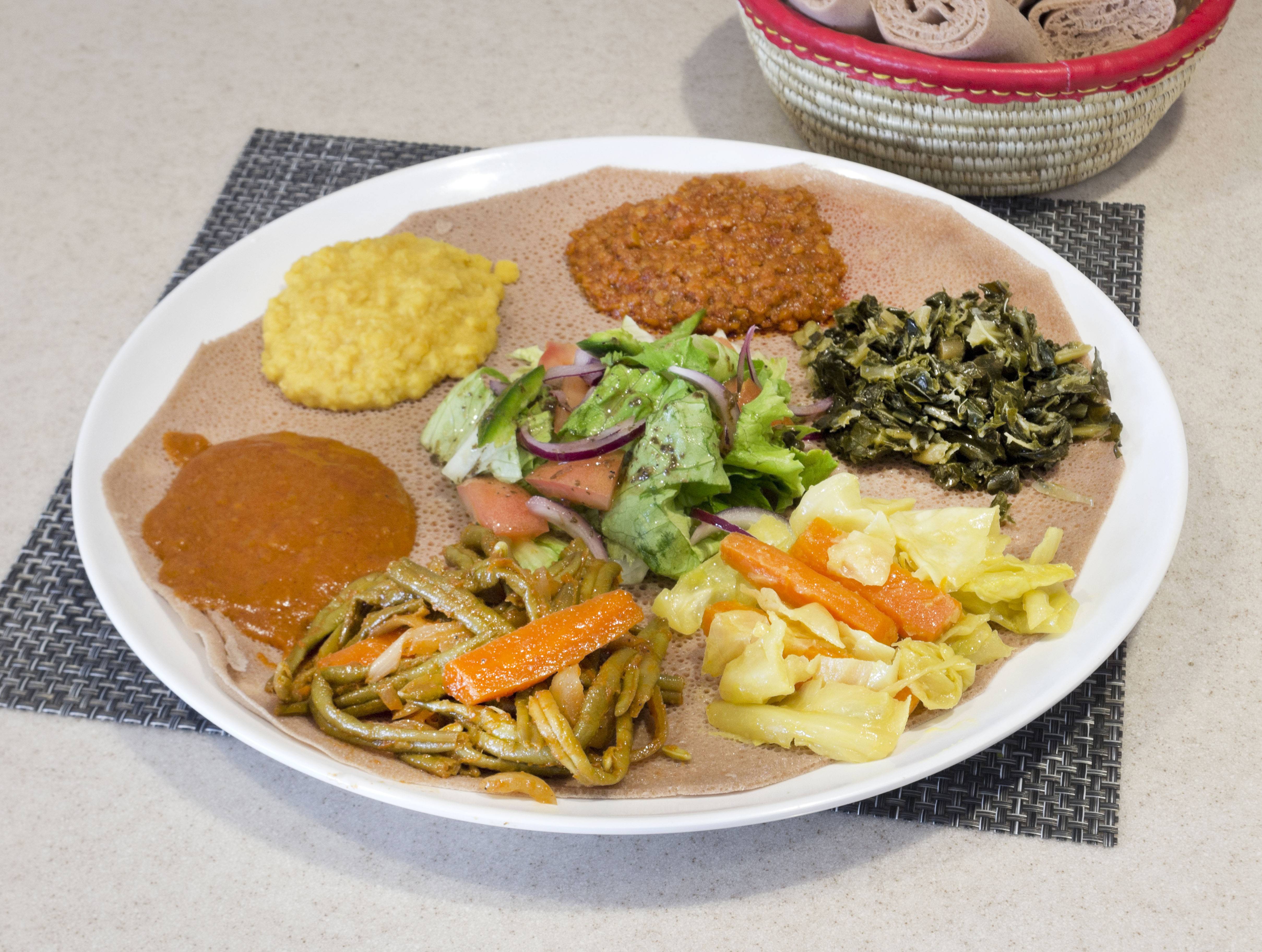 Order Vegetable Combination food online from Shebelle Ethiopian Cuisine & Bar store, Dallas on bringmethat.com