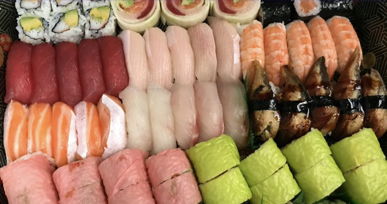 Order I. Sushi, Sashimi & Special Roll Platter food online from Abeca sushi store, New York on bringmethat.com