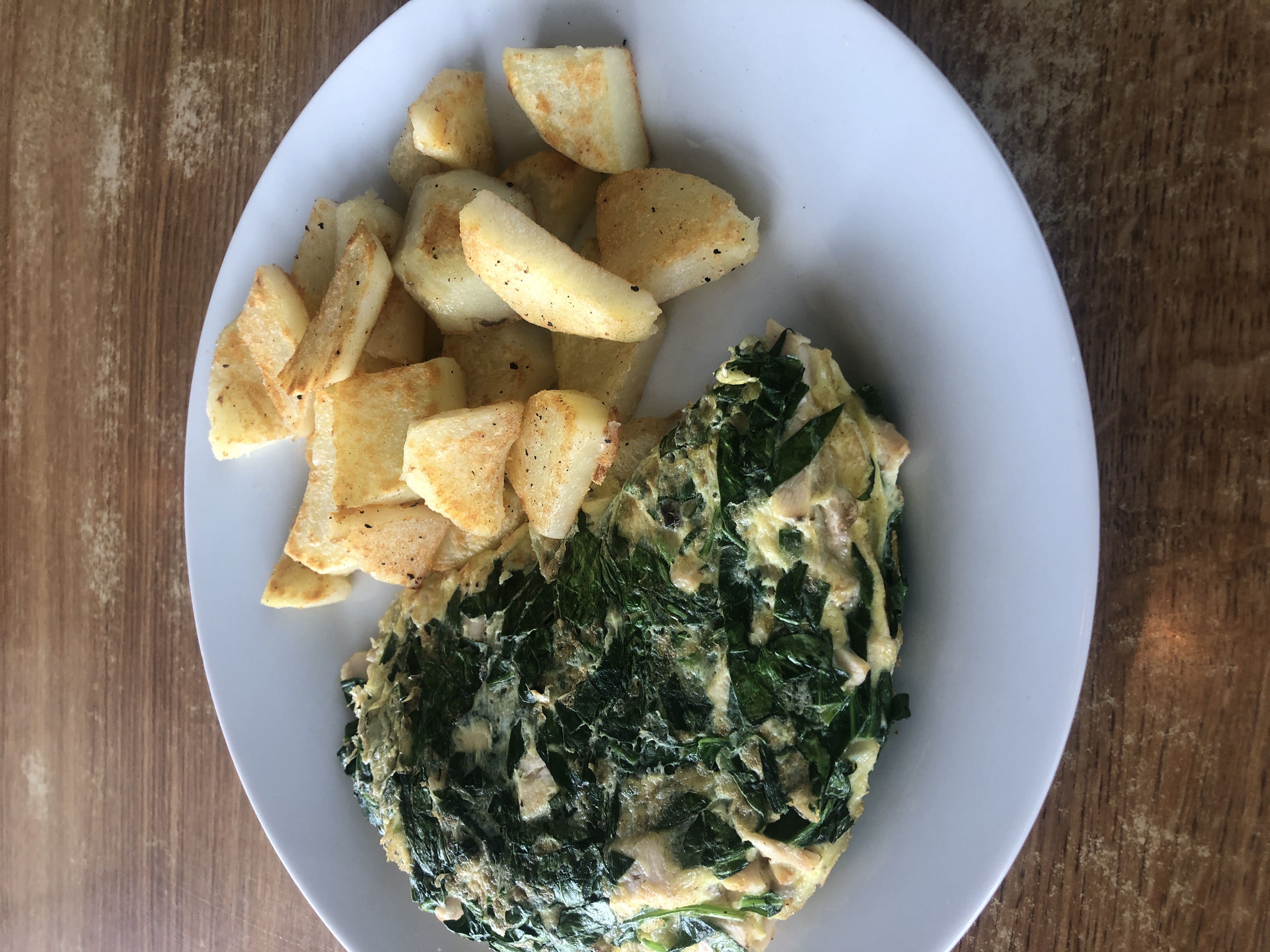 Order 3 Egg Omelette Spinach and Chicken food online from Karen Cafe store, Palm Desert on bringmethat.com