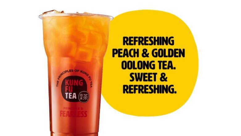 Order Peach Oolong Tea Punch food online from Kung Fu Tea store, Hicksville on bringmethat.com