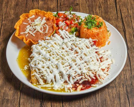 Order Enchiladas Classic (3 pcs) food online from One Taco Dos Tequilas store, Roselle on bringmethat.com